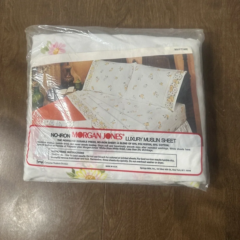 Vintage Morgan Jones Double Sheet Set Bonnie Bouquet No Iron Muslin 54